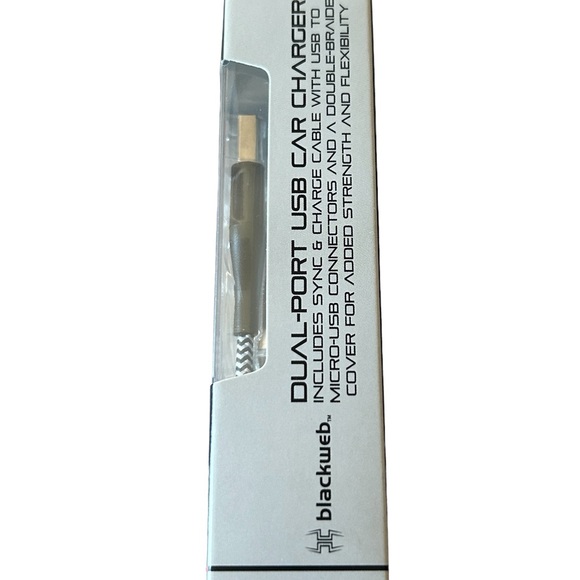 Blackweb Silver Dual Port USB Car Charger 4.8 Amp New in Original Packaging - Picture 4 of 12